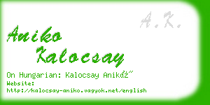 aniko kalocsay business card